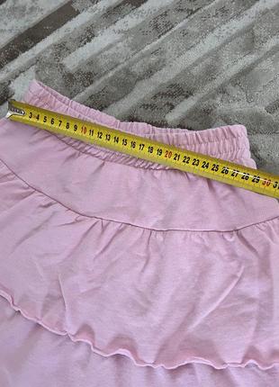 Трикотажная юбка с рюшами. нарядная юбка мини. юбка с оборками6 фото