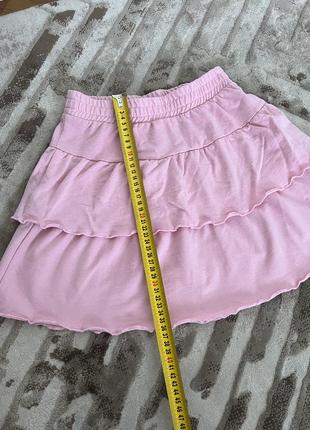 Трикотажная юбка с рюшами. нарядная юбка мини. юбка с оборками5 фото