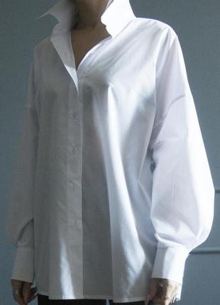 Стильна жіноча сорочка вільного крою 5а13 біла3 фото