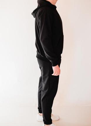 Високоякісний спортивний костюм двунитка чорний4 фото
