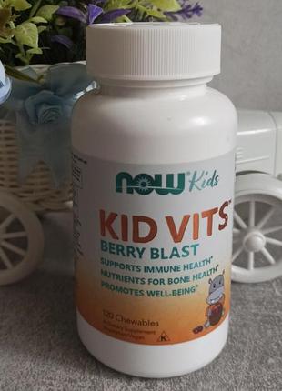 Kid vits сша витамины для детей ягодный взрыв, детские мультивитамины now foods