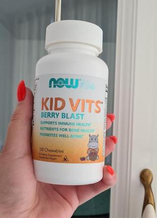 Kid vits сша витамины для детей ягодный взрыв, детские мультивитамины now foods
