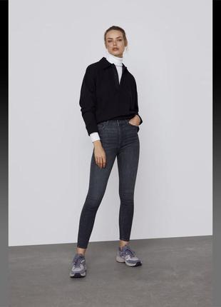 Джинси скіні з високою посадкою zara denim jeans