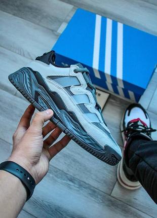 Замшевые мужские кроссовки adidas niteball black silver. замшевые кроссовки2 фото