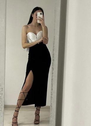 Длинная юбка с разрезом1 фото