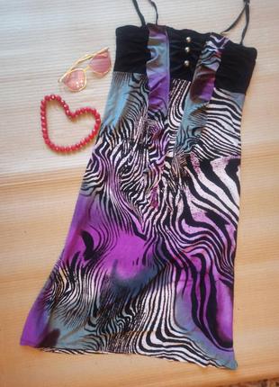 Платье - сарафан с принтом зебры, s1 фото