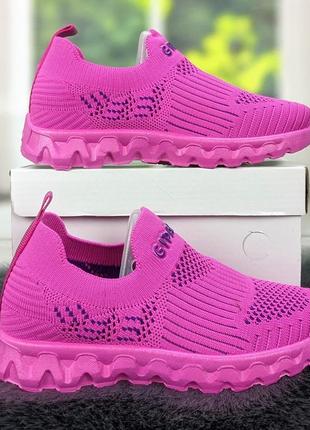 Мокасини кросівки для дівчинки гіпоаніс текстильні малинові