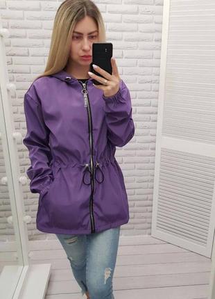 Aiza🌈☔непромокаемая куртка ветровка а101 фиолетовая сиреневый10 фото