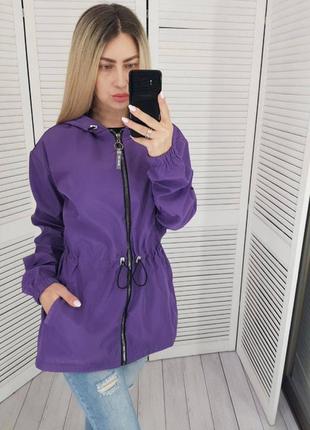 Aiza🌈☔непромокаемая куртка ветровка а101 фиолетовая сиреневый2 фото
