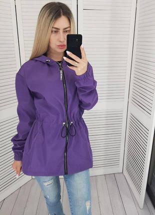Aiza🌈☔непромокаемая куртка ветровка а101 фиолетовая сиреневый6 фото