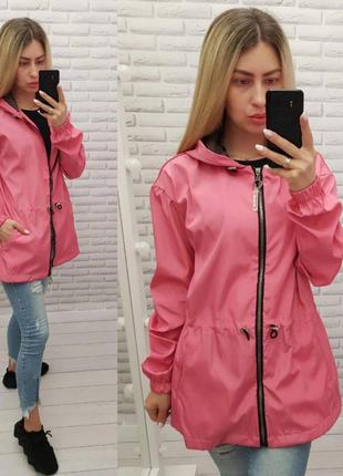 Aiza🌈☔непромокаемая куртка ветровка а101 розовая цвет барби4 фото