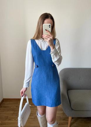 Синій cарафан - сукня футляр3 фото