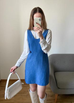 Синій cарафан - сукня футляр1 фото