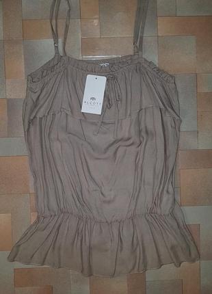 Легкая тонкая блузка на брителях alcott s цвет мокко