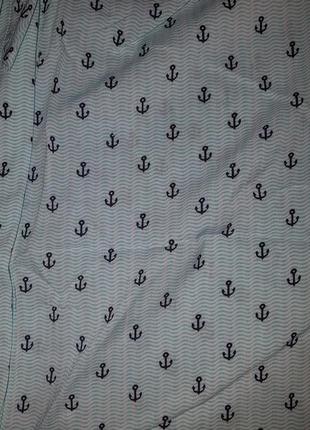 Фирменная легкая блузка в якорях шифон oodji 34/xxs, 38/м р-р5 фото