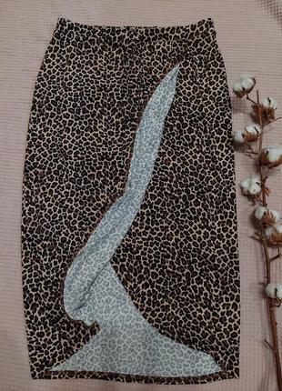 Oasis  спідниця на запах леопард м5 фото