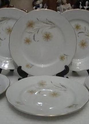 Красивые антикварные тарелки набор 6 шт фарфор бавария германия №880