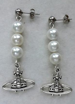 Серьги в стиле vivienne westwood (вів'єн вествуд) ручна робота