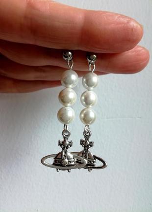 Серьги в стиле vivienne westwood (вів'єн вествуд) ручна робота