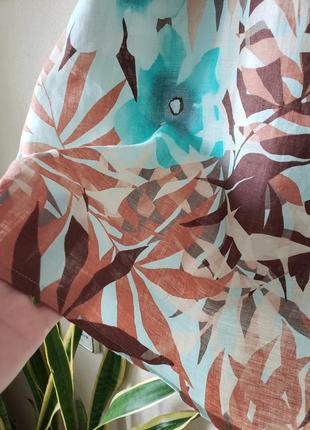 Люксовая редкая  винтажная удлиненная  рубашка блуза из элитного текстиля  100 % крaпивы ramie seidensticker5 фото