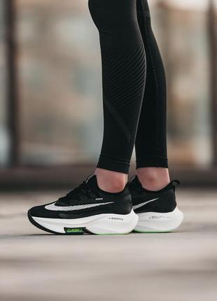 Nike air zoom alphafly black white, кроссовки найк зум черные, кроссовки весна - лето
