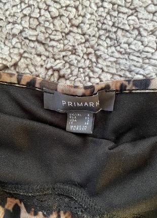 Primark мини платье в анималистичный принт леопарда в бельевом стиле сарафан платье3 фото