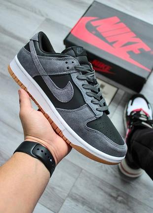 Nike sb dunk low black-silver1 фото