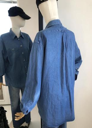 Синяя джинсовая рубашка lacoste4 фото