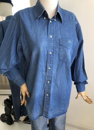 Синяя джинсовая рубашка lacoste3 фото