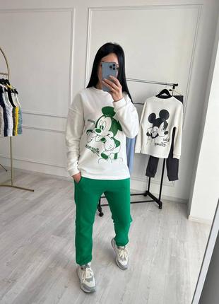 Женский спортивный прогулочный костюм микки, три цвета