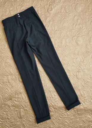 Женские классические брюки брюки серые в мелкую клетку h&amp;m высокая посадка5 фото