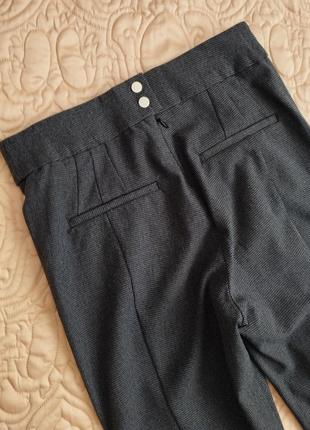 Женские классические брюки брюки серые в мелкую клетку h&amp;m высокая посадка6 фото