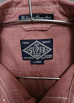 Рубашка тенниска superdry стильная мужская хлопковая рубашка с коротким рукавом р.l original8 фото