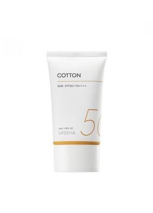 Сонцезахисний крем missha all around safe block cotton sun spf50+/pa++++, 50 мл