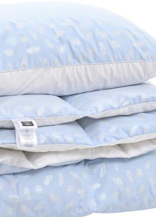 Одеяло mirson набор №2164 bio-blue зима 90% пух одеяло 140х205+подушка (2200003022384)