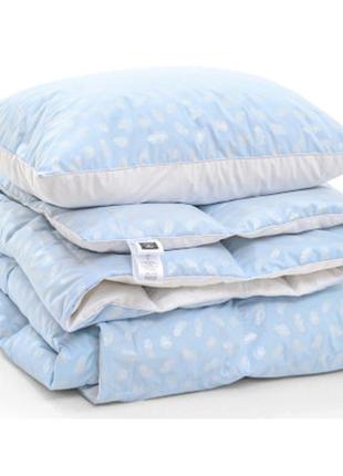 Одеяло mirson набор №2164 bio-blue зима 90% пух одеяло 140х205+подушка (2200003022384)3 фото