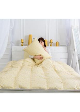 Одеяло mirson набор пуховый №2119 bio-beige зима 70% пух одеяло 140х205 + подушки 50х70 2 шт мягкие5 фото