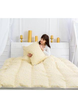 Одеяло mirson набор пуховый №2119 bio-beige зима 70% пух одеяло 140х205 + подушки 50х70 2 шт мягкие6 фото