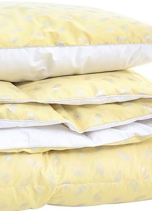 Одеяло mirson набор пуховый №2100 bio-beige зима 90% пух одеяло 172х205 + подушка 50х70 мягкая (2200003022841)