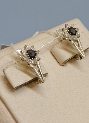 Серьги серебряные с кубическим цирконим