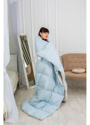 Одеяло mirson набор пуховый №2128 bio-blue зима 70% пух одеяло 220х240 + подушка 50х70 упругая (2200003023985)7 фото