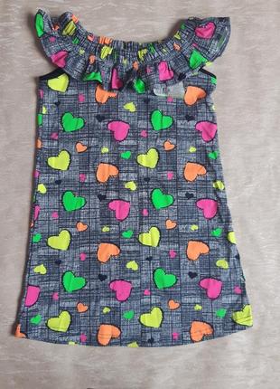 Сукня плаття платье з рюшей 110-116 сердечка1 фото
