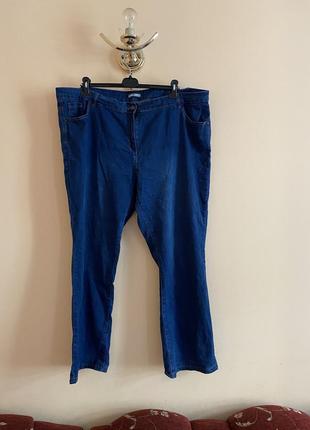 Батал великий розмір стильні сині прямі джинси джинсики штани штаники брюки брючки2 фото