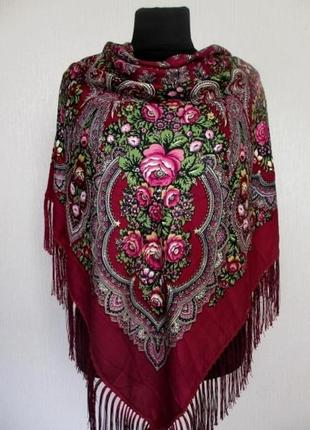 Українська народна хустка, хустина з бахромою, украинский платок, різні кольори2 фото