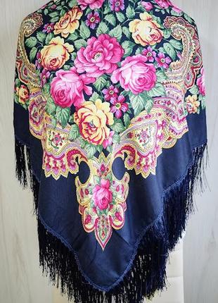 Украинский народный платок, платок с бахромой, украсковый платок, разные цвета