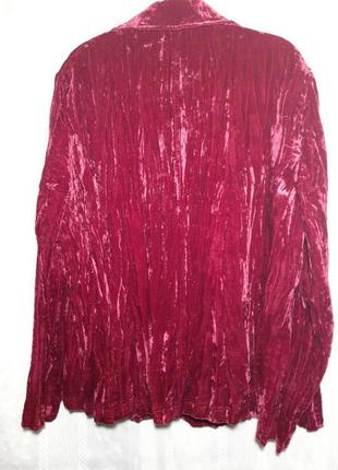 65% вискоза шикарный бордовый велюровый пиджак, вискозный жакет натуральный блайзер, жатка вышивка3 фото