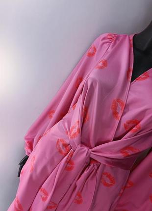 Милое нежное розовое интересное платье на запах с завязками 🌺💋💋💋2 фото