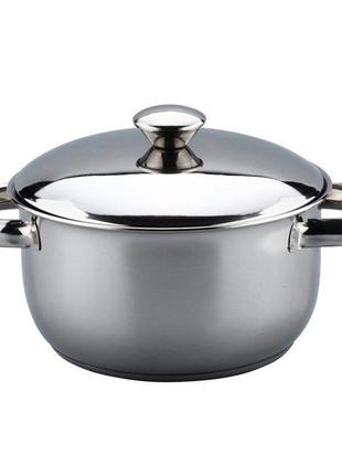 Нержавеющая кастрюля с двойным дном и крышкой на 1 л