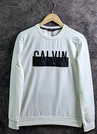 Белый свитшот calvin klein / мужские кофты келвин клеин