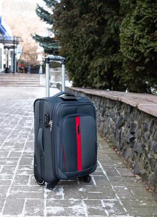 Чемодан польський тканиний малий на 4 колеса 1706